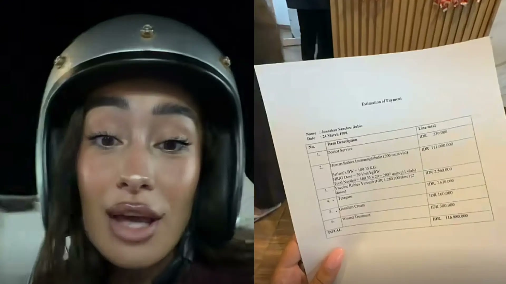 La factura de Bali que media prensa leyó mal (y Marina Rivers sí enseñó)